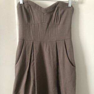 H&M strapless poplin dress - grey sz 8